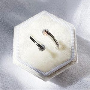 Adjustable Sterling Silver & CZ Ring